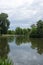 Spectacular view of the park lake and gorgeous trees in finsbury Park