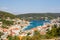 Spectacular view of Pucisca town located on the north coast of Brac island in Croatia.