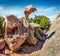 Spectacular view of Rock of the Bear. Bright morning scene of Sardinia island, Capo D`orso, Province of Olbia-Tempio, Italy, Euro