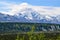 Spectacular view of a snowy mountain glacier, Denali National Park,Alaska, USA, United States of America, Global warming climate