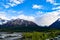 Spectacular view of a snowy mountain glacier, Denali National Park,Alaska, USA, United States of America, Global warming climate