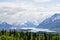 Spectacular view of a snowy mountain glacier, Denali National Park,Alaska, USA, United States of America, Global warming climate