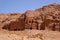 Spectacular view of the south-west face of the Siq Mountain in Petra Archaeological Park