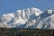 Spectacular view of Wilderness Landscape with snow covered mountain peaks