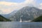 spectacular views of the boat in the middle of the Bay of Kotor