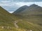 Spectacular views of the scenic fjords on the Faroe Islands near the village Funningur with mountains during a sunny