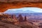 Spectacular viwe to Mesa arch in Canyonlands National park in Ut