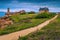 Spectacular walkway on the Atlantic ocean coastline  Ploumanach  Brittany  France