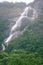 Spectacular waterfall among tropical mountain forests