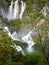 Spectacular waterfalls of the Plitvice lakes.