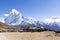Spectacular way to Everest base camp, Khumbu valley, Sagarmatha national park, Nepalese himalayas