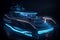 A Spectacular Yacht concept futuristic LED lights glowing yacht generative AI