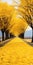 Spectacular Yellow Sakura Trees: Psychedelic Surrealist Landscapes