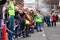 Spectators Cheer Oncoming Participants In Small Town Race