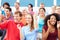 Spectators Cheering At Outdoor Sports Event