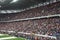 Spectators on the podium of the stadium Lviv-Arena.