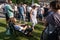 Spectators waiting relaxed for the speech at Morgenfeier on the 4th of july at Jugendfest Brugg 2019