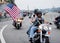 Spectators Wave US Flags During Rolling Thunder