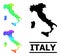 Spectral Colored Gradient Starred Mosaic Map of Italy Collage