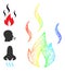 Spectral Gradient Network Mesh Fire Smoke Icon