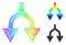 Spectral Hatched Gradient Split Arrows Down Icon