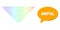 Spectral Mesh Gradient Arrowhead Down Icon and Awful Conversation Bubble with Shadow