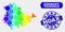 Spectral Mosaic Thuringia Land Map and Grunge Hoax Seal