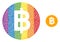 Spectrum Bitcoin Coin Composition Icon of Round Dots