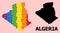 Spectrum Collage Map of Algeria for LGBT