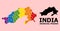 Spectrum Collage Map of Arunachal Pradesh State for LGBT