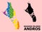 Spectrum Collage Map of Bahamas - Andros Island for LGBT