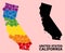 Spectrum Collage Map of California for LGBT