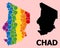 Spectrum Collage Map of Chad for LGBT