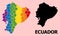 Spectrum Collage Map of Ecuador for LGBT