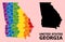 Spectrum Collage Map of Georgia State for LGBT