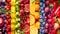 Spectrum of Colorful Fruits in Vertical Lines