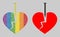 Spectrum Crack love heart Collage Icon of Round Dots