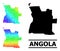 Spectrum Gradient Star Mosaic Map of Angola Collage