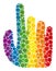 Spectrum Index finger Composition Icon of Round Dots