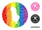 Spectrum Mosaic Hole Circle Map of Albania and Love Watermark Seal for LGBT