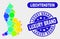 Spectrum Mosaic Liechtenstein Map and Distress Luxury Brand Stamp Seal