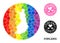 Spectrum Mosaic Stencil Round Map of Finland and Love Rubber Seal for LGBT