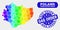 Spectrum Mosaic Swietokrzyskie Voivodeship Map and Scratched Gag Order Seal