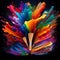 Spectrum in Motion: Paintbrushes Create a Luminous Array of Colors