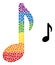 Spectrum Music Note Collage Icon of Circles