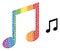 Spectrum Music Notes Composition Icon of Round Dots