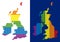 Spectrum Pixel Dotted Great Britain And Ireland Map