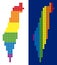 Spectrum Pixel Dotted Israel Map