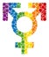 Spectrum Polyandry sex symbol Collage Icon of Spheric Dots