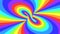 Spectrum psychedelic optical illusion. Rainbow hypnotic animated background.